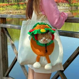 Cat Carriers Soft Pet Hamburg Design Portable Breathable Bag Dog Carrier Bags Outgoing Travel Pets Handbag With Safety Zippers