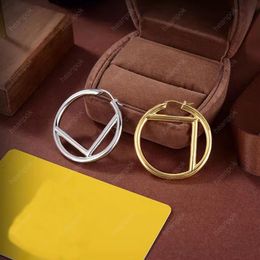 Hoop Earrings Designer Gold Silver Earrings For Women Jewellery Luxurys Fashion Big Circle Earring Letters F Stud Hoops Whole 22216L