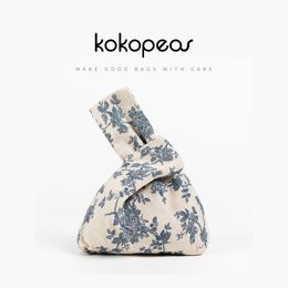 KOKOPEA Japanese Mini Portable Knot Wrist Bag Women Top Handle Bag Simple Purse Handbags Waterproof Shopping Bag Phone Key Pouch Fashion Bags