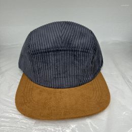 Ball Caps Corduroy Seven-panel Hat Autumn And Winter Versatile Retro Flat Edge Snapback Hats Men Women Adjustable Baseball Cap