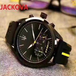 Relogio Masculino 42mm Military Sport Style Large Men Watches Fashion Motor Racing Designer Black Dial Unique Silicone Clock Watch320P