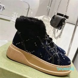 Designer -Winter Wool Snow Boots High top Ankle Boots Warm Women Shoes 2024