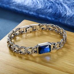 Link Bracelets QN Silver Colour Grass Pattern Couple Bracelet Design Feeling Small For Men And Women Fashion Jewellery