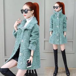 Women's Wool Lamb Coat Women's 2023 Korean Fashion Autumn And Winter Mid-Length Granular Velvet Thicke Warm Jacket Female