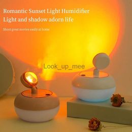 Humidifiers Romantic Sunset Light Air Humidifier Creative Ambiance Night Light And Shadow Adorn Life Shoot Great Movies Easily At Home YQ230926