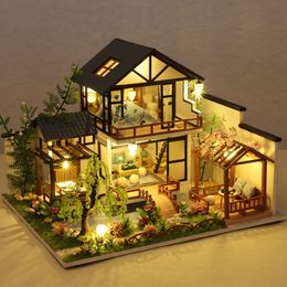 Doll House Accessories Building Model Doll House 3D Puzzle Mini DIY Kit Production and Assembly of Room Toys Home Bedroom Decoration with Furniture W 230925