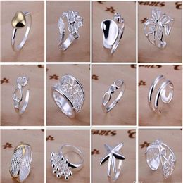 new Arrive 925 silver jewelry 50pcs lot Charming Women girls finge rings Multi Styles Rings Mix size & mix order 1761281v