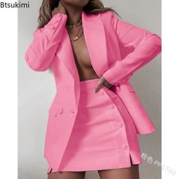 Two Piece Dress Women Elegant Office 2 Pieces Sets Solid Suits with Skirts Sets Women Plus Size 5XL Business Women Sets Blazer and Skirt 230926