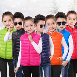 Down Coat Boys Sleeveless Jacket Vest Girls Cute Vest Winter Down Vest Waistcoats Children Clothing Autumn Kids Warm Coat Cotton Vest 230925