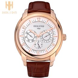 quartz watch men stainless steel case dress sport simple style Holuns top wristwatche top luxury Japan movement235U