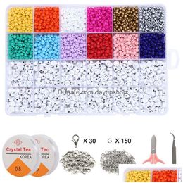 Acrylic Plastic Lucite Letter Glass Seed Bead Set Polymer Clay Alphabet Kit Soft Y Gift Box For Bracelet Jewellery Making Diy Accessorie Dhc1Q