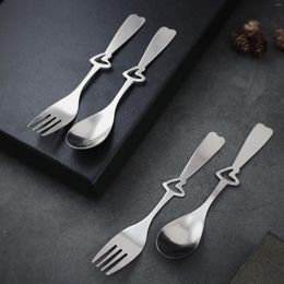 Spoons Stainless Steel Heart Shaped Spoon Fork Cute Coffee Stirring Valentines Gift Kitchen Accessories Tableware