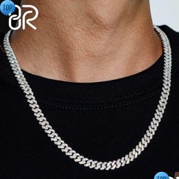 Pendant Necklaces Custom Pass Diamond Tester Hip Hop Jewellery 925 Sterling Sier 6Mm 8Mm Iced Out Vvs Cuban Link Moissanite Chain For Otnaj