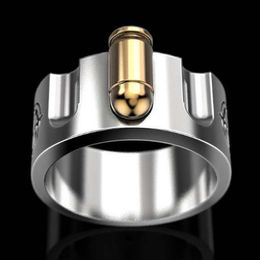 Creative Silver Colour Men Ring Motorcycle Party Steampunk Cool Two-tone Eggshell Finger Rings for Women Jewelry300U