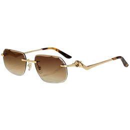 designer sunglasses fashion frames accessories diamond cut lenses uv400 protective panther design cheetah cat eye for men women rimless eyewear retro sun glasses