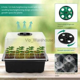 Grow Lights LED Grow with Seedling Tray Plants Seed Starter Trays With Grow Light 6/12 Holes Per Tray For Home Plant Greenhouse Growing YQ230926