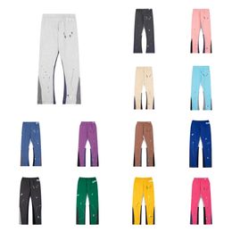 Hot Sale New Style Mens Jeans Pants Galleriesy Sweat Depts Pants Speckled Letter Print Mens Womens Couple Loose Versatile Casual Pants Straight