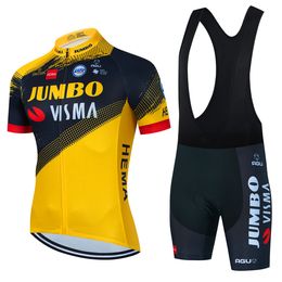 Cycling Jersey Sets Pro JUMBO VISMA Cycling Jersey Set Men's Cycling Clothing Road Bike Shirts Suit Bicycle Bib Shorts MTB Wear Maillot Culotte 230925