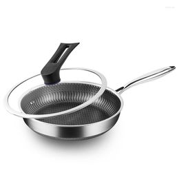 Pans Frying Pan 316 Stainless Steel Non Stick Triple-layer Composite Multi-layer Bottom Wok Cooking Pots Kitchen