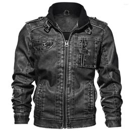 Men's Fur Mens Leather Jackets High Quality Classic Motorcycle Jacket Male Plus Faux Men Spring