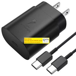 25W TypeC USBC PD Wall Charger Super Fast Charging Adapter with Type C Cable for Samsung Galaxy S21 S20 Note 20 Note 10 Android ZZ