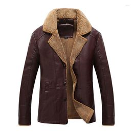 Men's Fur Brand Winter Leather Jacket Men Warm Thick Windbreaker High Quality Fleece Cotton-Padded Parkas Man Bomber Coat Overcoat