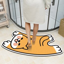 Carpets Super Absorbent Curved Bath Mat Quick Dry Bathroom Rug Non Slip Entrance Doormat Nappa Skin Floor Mats Toilet Carpet Home Decor 230926