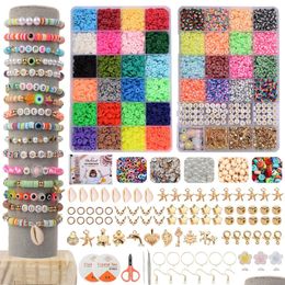 Acrylic Plastic Lucite 10000Pcs/Box 6Mm Clay Bracelet Beads For Jewellery Making Kit Flat Round Polymer Heishi Diy Handmade Accessories Dhcl0