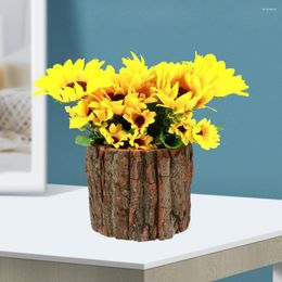 Vases Flower Bucket Natural Flavor Flowerpot Country Style Indoor Bark Planter Local Planting Holder Log Container Rustic Vase