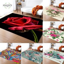 Carpets 3D Flowers Carpet Bedroom Bedside Floor Mat Kitchen Entrance Doormat Non-slip Rug for Bathroom Home Living Room Large Area Rugs 230926