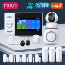 Alarm systems MULO PG107 Wireless Wifi Anti-theft Alarm System For Home Business SMS APP Remote Control Burglar Alarm DIY Kit Tuya Smart Life YQ230926