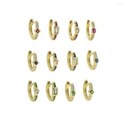 Hoop Earrings 2023 Fashion 4pcs Set Green Cz For Women Men Tragus Cartilage Piercing Jewelry