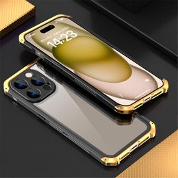 Shockproof Military Aluminium Case for iPhone 15 14 Pro Max 13 Glass Armour Full Protect Cover