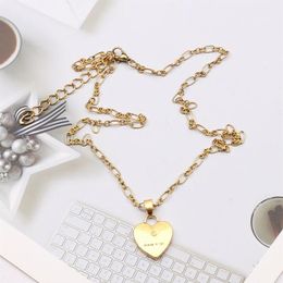 Fashion Designer G Pattern Pendant Necklaces For Women Love Heart Shape Link Chains 18K Gold Plated Letters Necklace Jewelry Gift242u