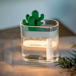 Humidifiers Transparent Cactus Humidifier Diffuser 160ML Color Lamp USB Negative Ion Atomizer Ultrasonic Sprayer Can Be Used In The Office YQ230926