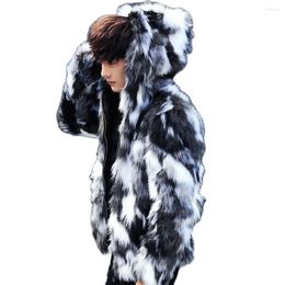 Giacca da uomo invernale in pelliccia da uomo finta casual calda fodera in pelliccia spessa Fshion cappotto maschile tendenza coreana