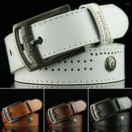 Belts Cowboy Leather Belt Durable Rivets Vintage Pin Buckle Waistband Casual Business Men's