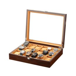 Watch Boxes & Cases Solid Wood Box 18 Slots Collection Storage Men Quartz Mechanical Watches Display CaseWatch238U