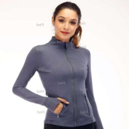 Lululemens Yoga Define Jacket Women Solid Sports Breathable Coat Long Sleeve Pockets Gym Shirt Workout Tops Running Outfit Sportwear70