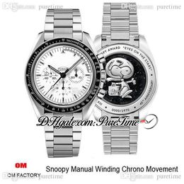 OMF Moonwatch Manual Winding Chronograph Mens Watch 42mm Black Bezel White Dial Stainless Steel Bracelet 311 32 42 30 04 003 Super186f