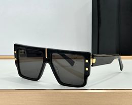 Flat Top Oversized Sunglasses Gold Black/Dark Grey Lens Men Designer Sunglasses Shades UV400 Eyewear Unisex