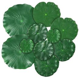 15 Pieces 5 Kinds Artificial Floating Foam Lotus Leaves Lily Pads Fake Foliage Pond Decor for Pool Aquarium Decoration2090