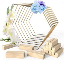 Decorative Flowers 10pcs Metal Floral Hoop Garland Wedding Centerpieces For Tables Wood Card Holder Wreath Flower Ring Party Home Decor