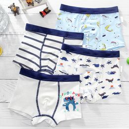 Mutandine 4 PZ LOTTO Bambini Ragazzi Intimo Cartoon Pantaloncini per bambini Neonato Bambino Boxer Strisce Adolescenti Mutande di cotone 230925