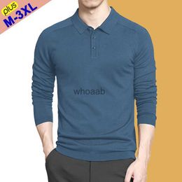 Men's Dress Shirts Autumn Polo Shirts Men Sweaters Simple Style Knitted Long Sleeve Pullovers Slim Fit Business Polo Male Spring Winter S-3XL YQ230926