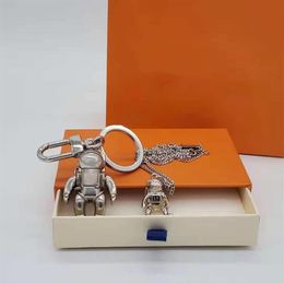 2022 Keychains Stainless Steel astronaut Key Holder Brown Necklace Car Key Chain Ring Holder Buckle Keychain Designer Lovers Car H2490