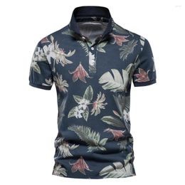 Men's Polos 2023 Summer Foreign Trade Supply Printed POLO Shirt Short-sleeved Lapel European Size T-shirt