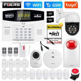 Alarm systems Fuers Tuya Smart WIFI GSM Alarm System Burglar Alarm Smart Home Alarm System Colour LCD Display Home Security Motion Sensor YQ230926