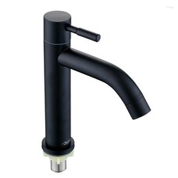 Bathroom Sink Faucets 304 Stainless Steel Black Basin Single Cold Faucet Washbasin Table Electroplated