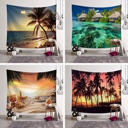 Tapestries Background Tapestry Wall Rug Beach Towel Sea View Series Live Picnic Wallpaper Bedroom Dormitory Room Bedside Wall Rug 230926